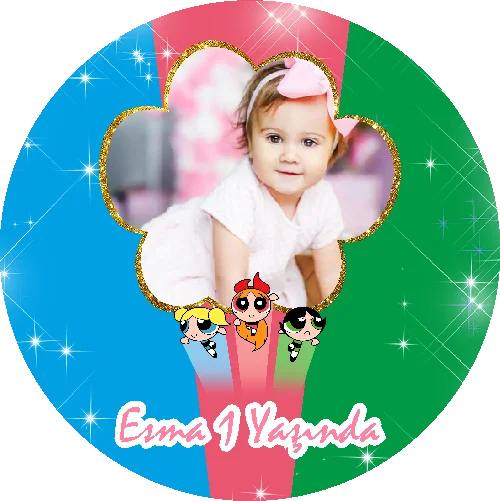 Powerpuff Girls Temalı yuvarlak Açacak Magneti